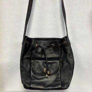 Paloma Picasso Vintage Drawstring Shoulder Bucket Handbag